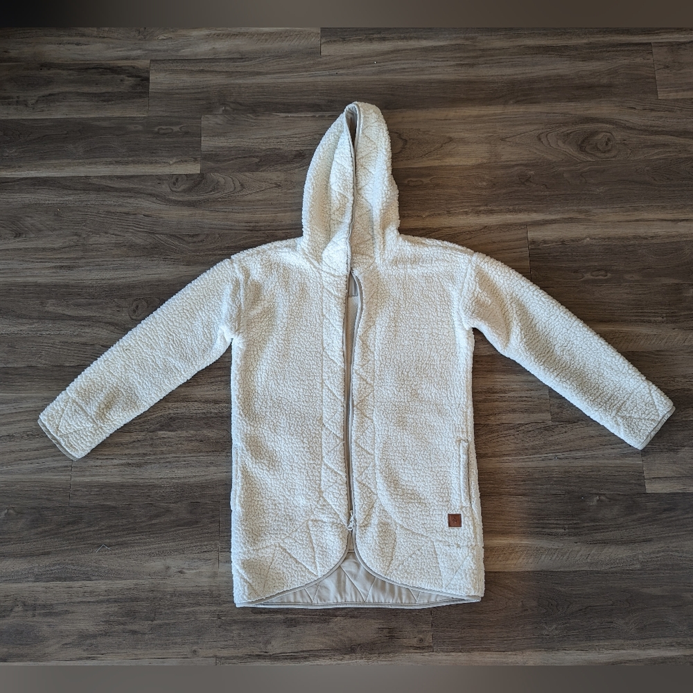 Royal Robbins S cream fleece hooded jacket